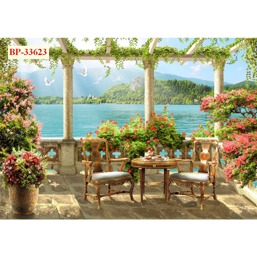 Tranh dán tường vải lụa 3D giành cho Trà chanh