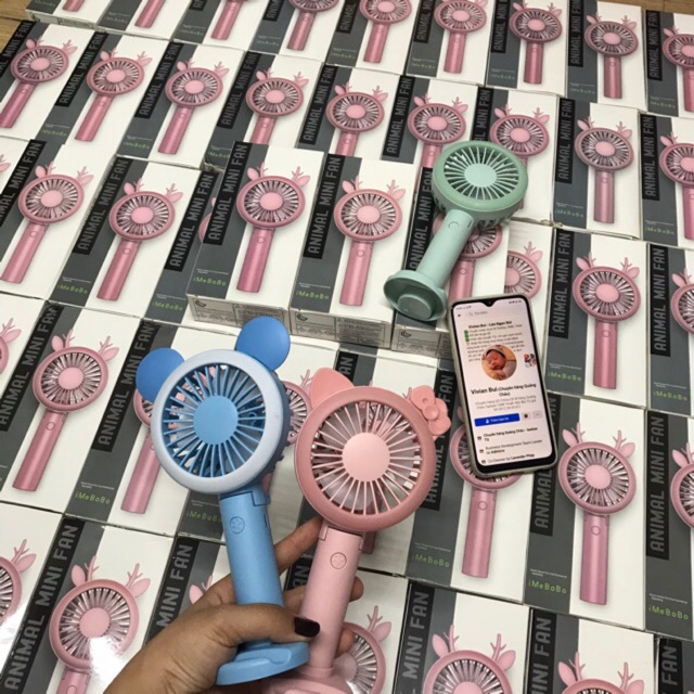 Quạt mini cầm tay 3 nấc gió kèm đèn và sạc tiện lợi đáng yêu 1 đổi 1 | BigBuy360 - bigbuy360.vn