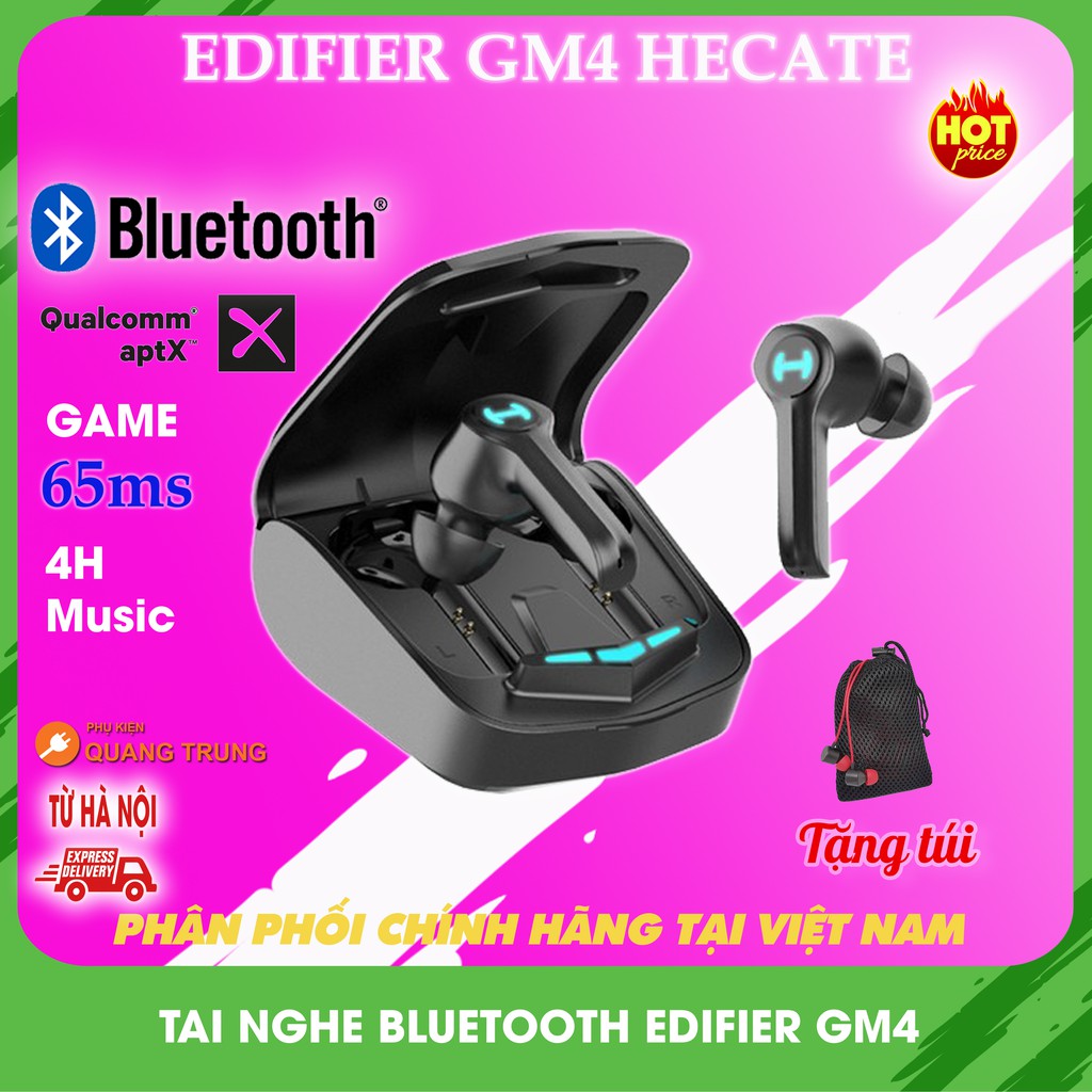 Tai nghe bluetooth edifier GM4 Hecate,chuyên game,độ trễ cực thấp 65ms| Tặng túi lưới