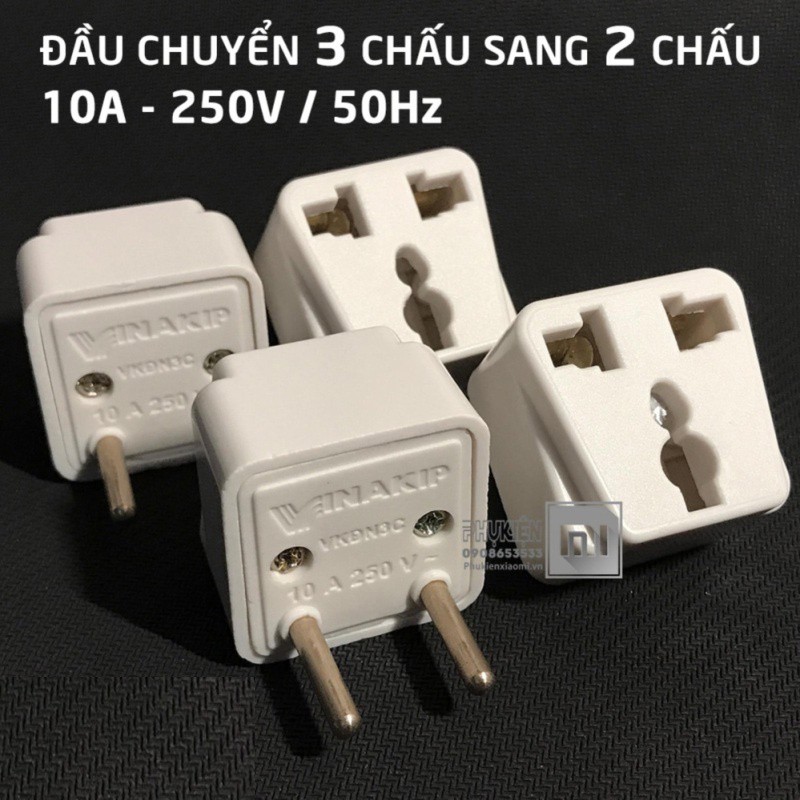 Đầu Nối 3 Chấu Sang 2 Chấu Tiện Lợi-Dễ Sử Dụng-Vinakip