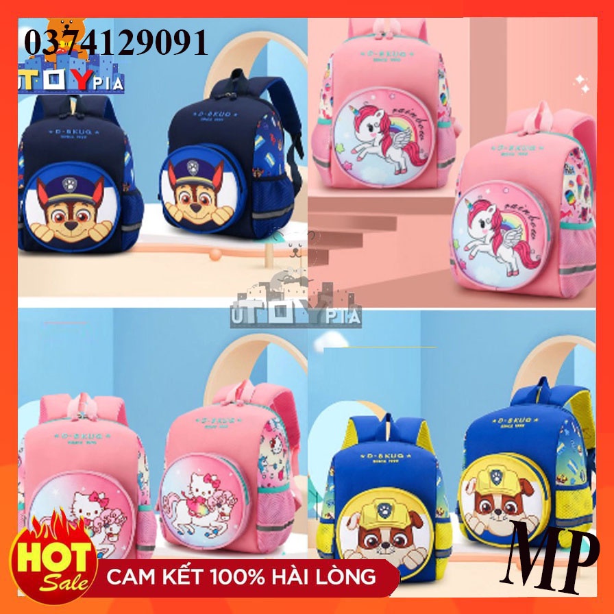 [ Mẫu giáo19T] Ba lô đi học cho bé họa tiết Spiderman Paw Patrol Iron Man Unicorn Hello Kitty chất dày dặn chắc chắn