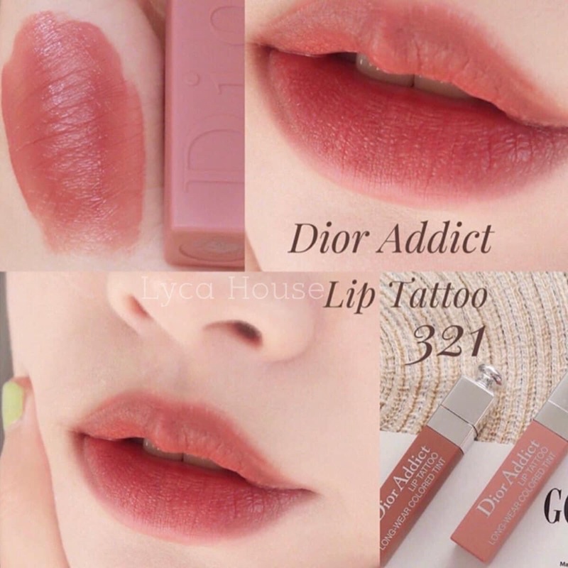 SON DIOR LIP TATTOO MÀU 321 Natural Rose Màu hồng đất UNBOX