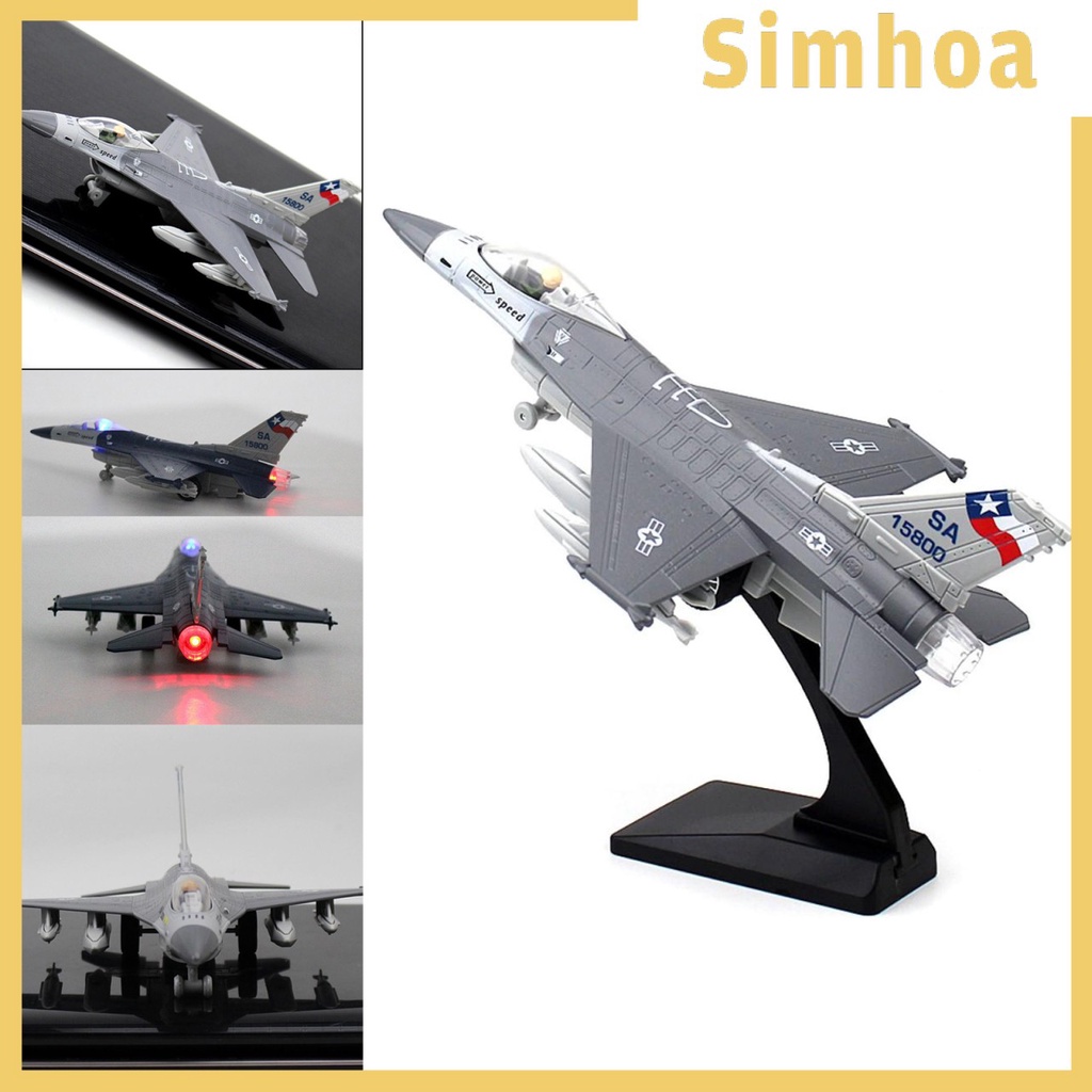 Mô Hình Máy Bay Chiến Đấu F-16 Bằng Hợp Kim Tỉ Lệ 1: 100 Kèm Giá Đỡ