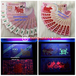 Tiền Hình Con Trâu Macao 10 và 100 Patacas Kỷ Niệm Năm Tân Sửu - Tặng Kèm Bao Lì Xì Tết