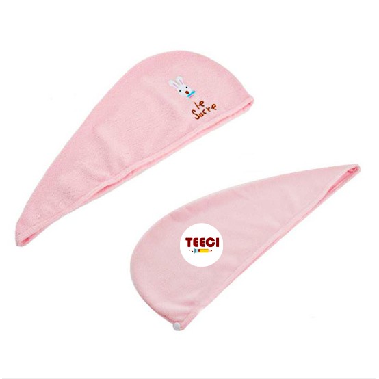 Khăn Lau Đầu Gội Đầu Giữ Tóc Sợi Siêu Thấm Trùm Đầu Trơn Con Thỏ Tiện Lợi U173