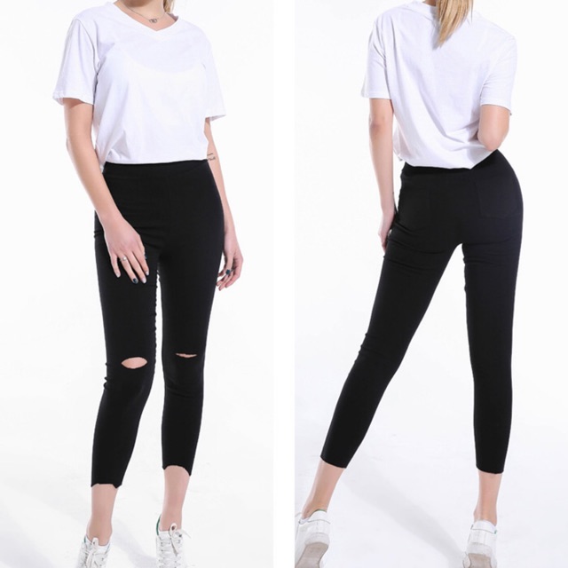 Quần kaki skinny big size 9 tấc rách gối size lớn 65-75kg