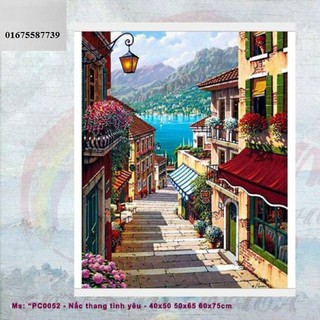 Khung dày 2.5cm Tranh sơn dầu số hóa PC0052 đã căng khung và đầy đủ phụ kiện