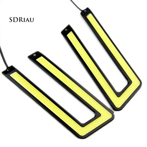 Bộ 2 đèn pha chữ U COB 6000K thiết kế trợ sáng tiện lợi cho xe hơi