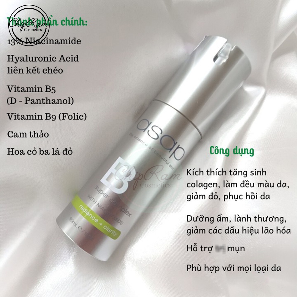 Tinh chất sáng da ngừa mụn Asap Super B Complex 30ml