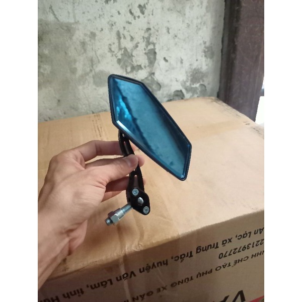 Gương chiếu hậu xe máy 5 cạnh mặt xanh chống chói thời trang. Kính hậu siêu nhân lắp các dòng xe dream wave ju si...