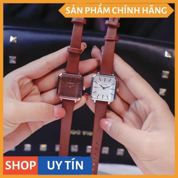 [NEW ARRIVAL] Đồng hồ nữ Ulzzang mặt vuông cá tính - HÀNG CHÍNH HÃNG - dây da mềm ôm tay