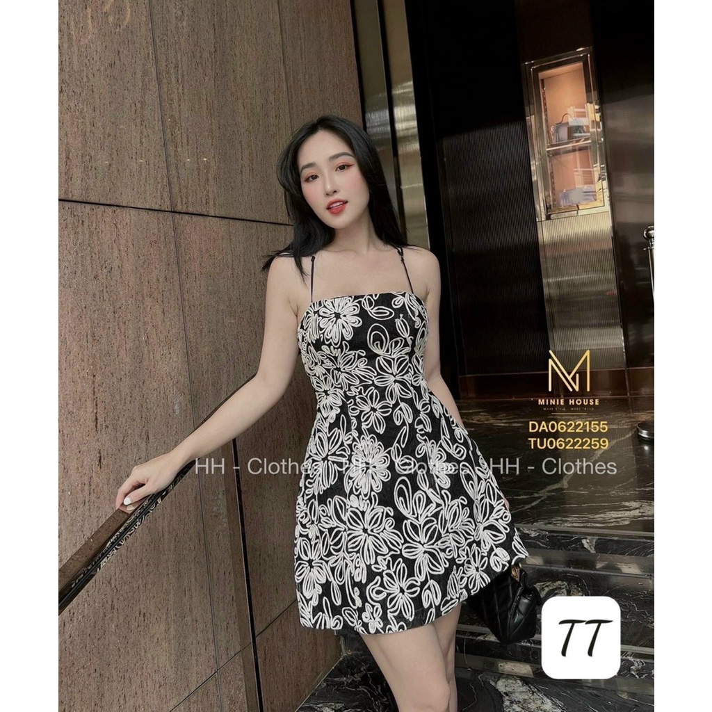 Váy nữ ren cổ yếm chỉ nổi siêu sang chảnh sexy quyến rủ thời trangI Trần hân Shop 3007463