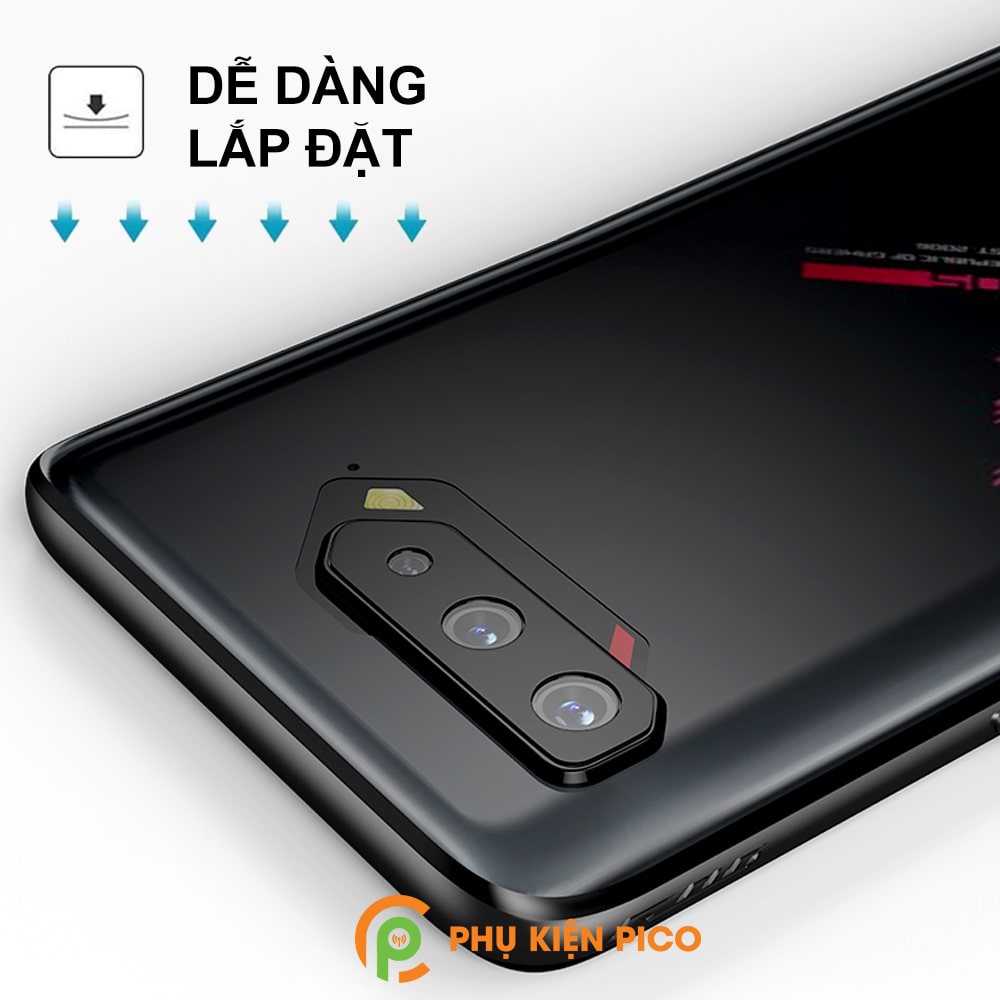Dán camera Rog Phone 5 / Rog Phone 5s khung kim loại bảo vệ an toàn camera sau - Ốp viền camera Rog Phone 5