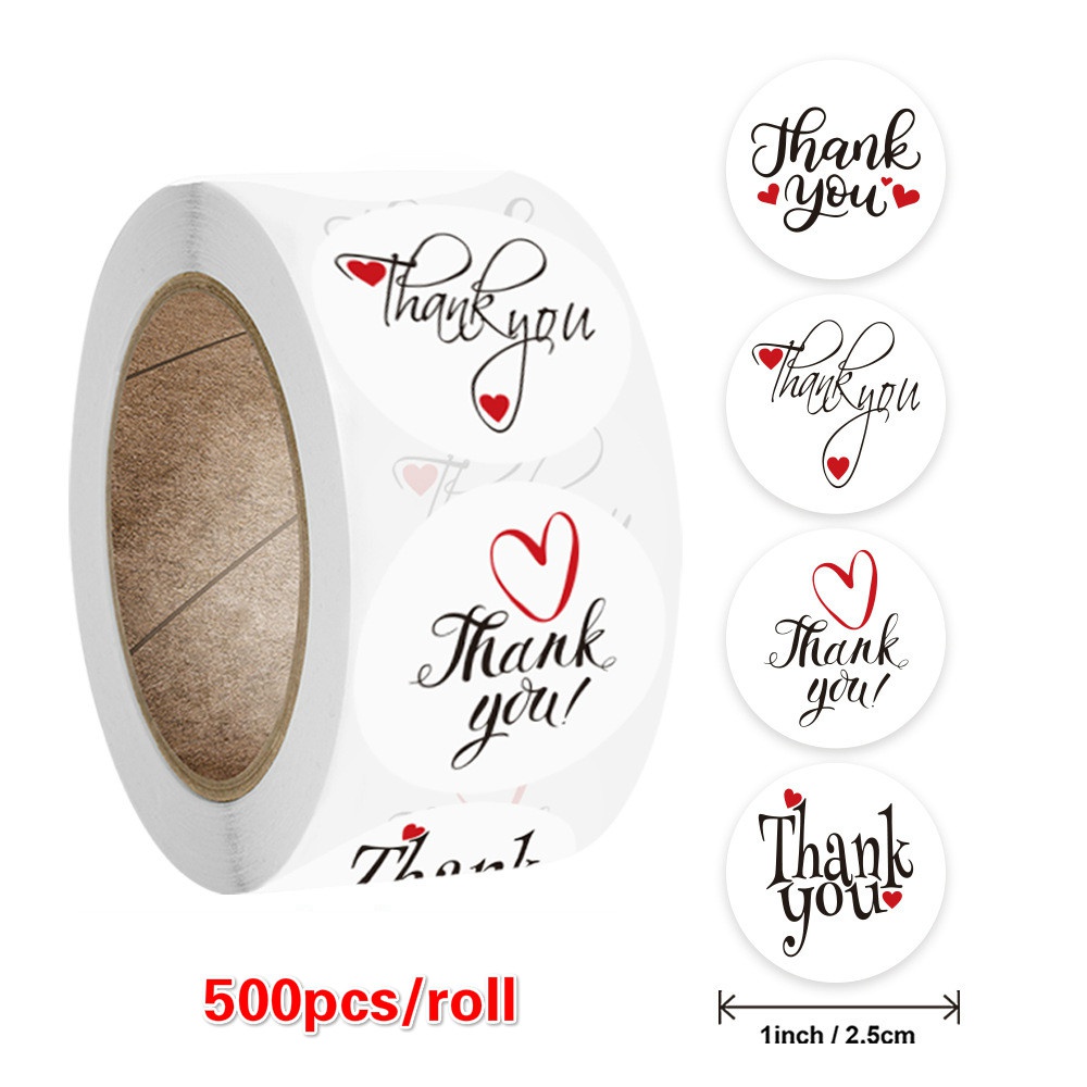 Cuộn 500 Miếng Dán Chữ Thank You