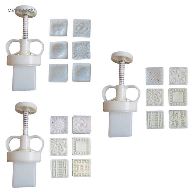 Khuôn Nhựa Làm Bánh Trung Thu Hình Vuông 30g Diy