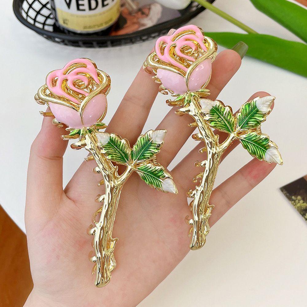 Kẹp Tóc Cá Mập Màu Hồng Ngà Cỡ Lớn Thời Thượng Cho Nữ