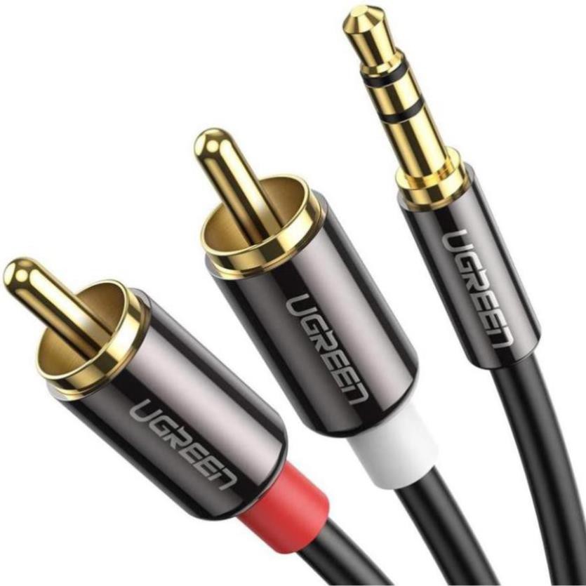 Dây Audio 3.5mm ra 2 đầu RCA Hoa sen UGREEN AV116 Hãng Phân Phối Chính Thức