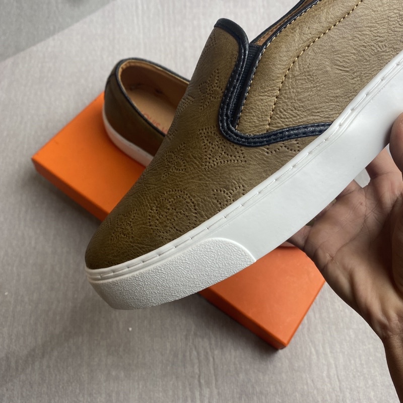 FULLBOX Slipon - Giày Lười Nam lv da bò đế cao su