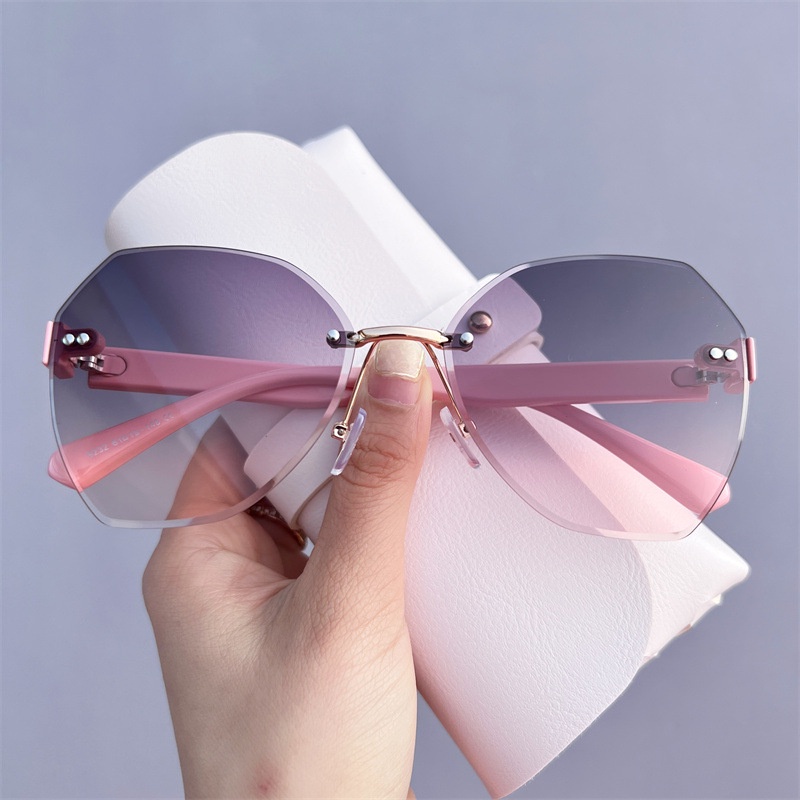 (JIUERBA) Kính Râm Thời Trang Phương Tây Không Vành Hình Đa Giác Màu Kẹo Retro