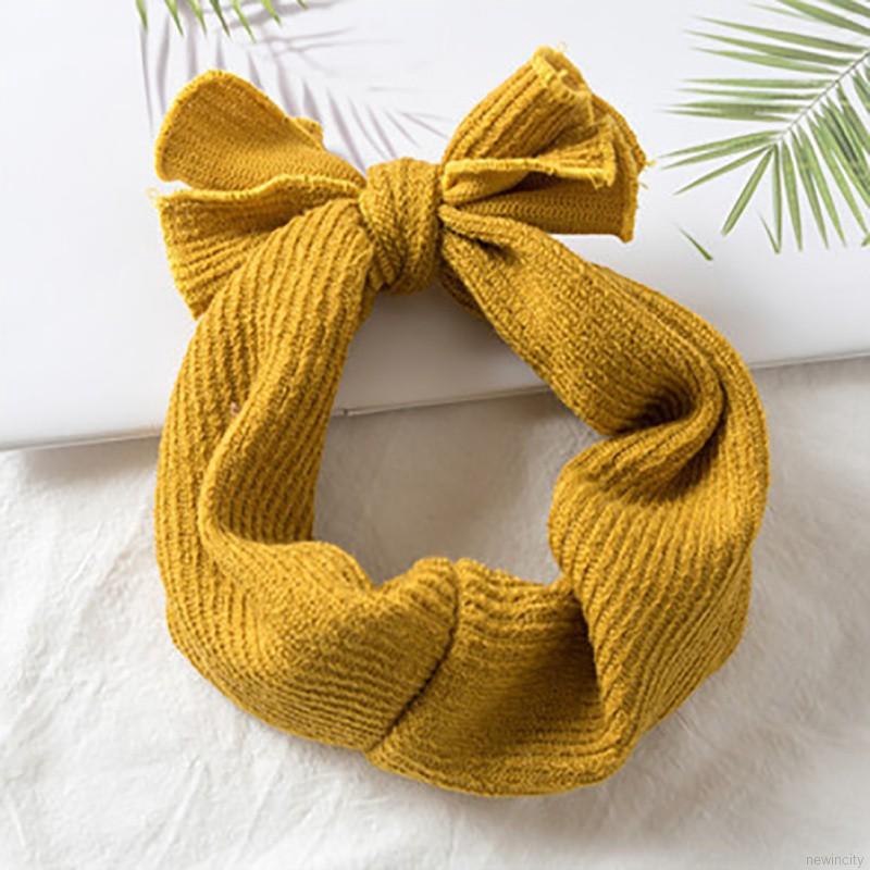 Băng đô nơ màu trơn dễ thương cho bé gái