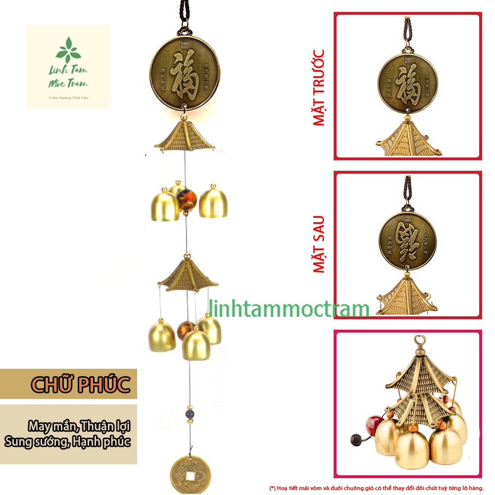 Chuông gió phong thủy 2 tầng trang trí nhà cửa, chuông phong thủy chọn mẫu
