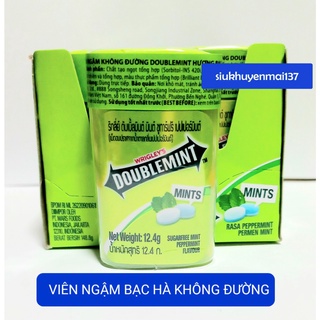 kẹo ngậm không đường doublemint bạc hà 12,4 g,hsd: 10/2022