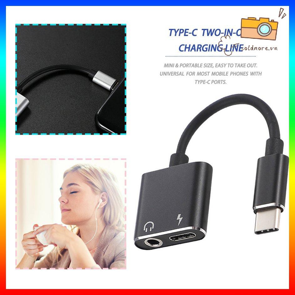 [SE] USB C to Jack 3.5 Type C Cable Adapter 2-in-1 Type C 3.5mm Earphone Converter