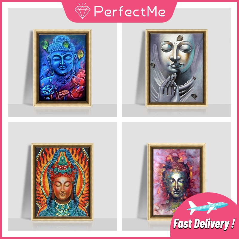 Bộ tranh đính đá 5D tự làm hình Phật trang trí nhà cửa