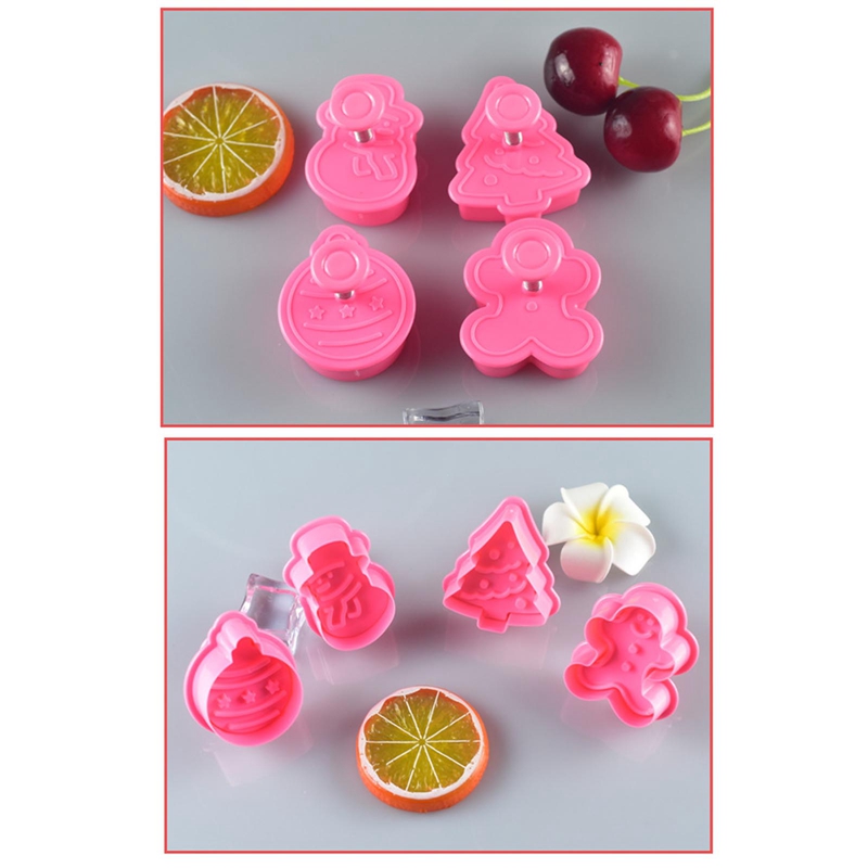 Set 4 Khuôn Nhấn Tạo Hình Bánh Quy Phong Cách Giáng Sinh