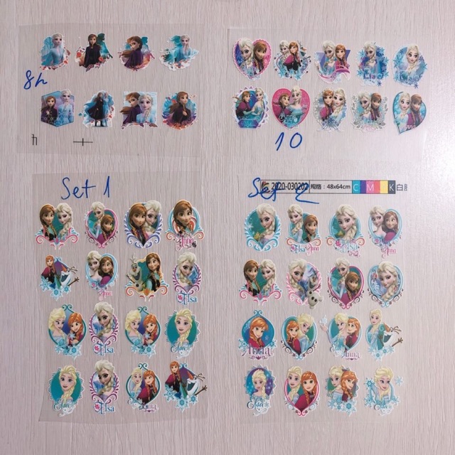 Set sticker hình ủi công chúa elsa