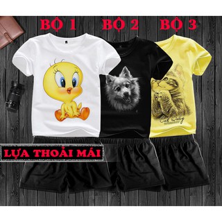 Đồ bộ bé trai gái họa tiết Vịt con vàng, Chó nhật trắng, Mèo cầu nguyện