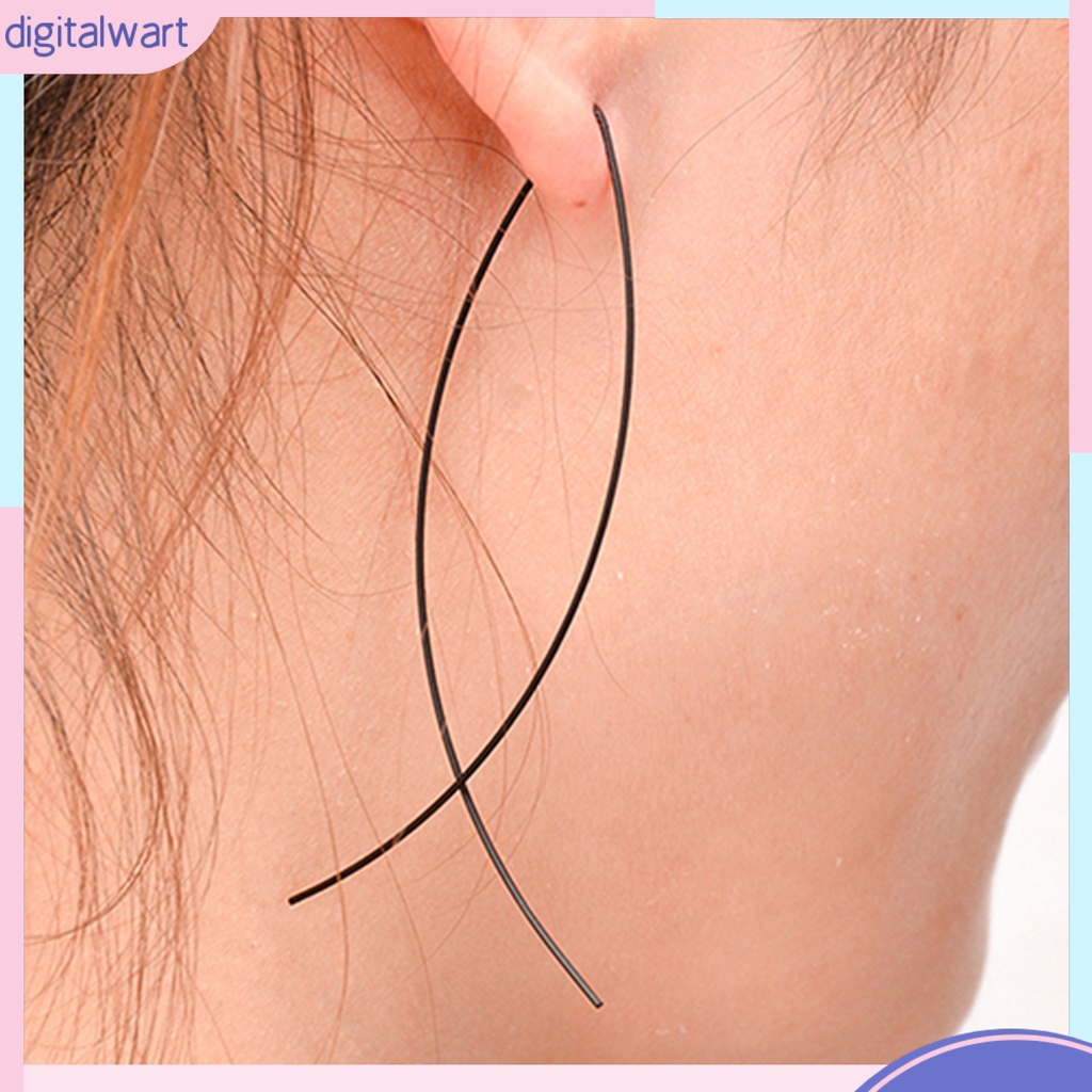 Đôi bông tai dáng dài thiết kế đơn giản cá tính dành cho nữ