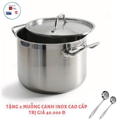 Nồi luộc gà 3 đáy inox 430 FiveStar Standard bếp từ nắp inox tặng 2 muỗng canh ( 26cm / 28cm / 30cm / 32cm / 36cm )