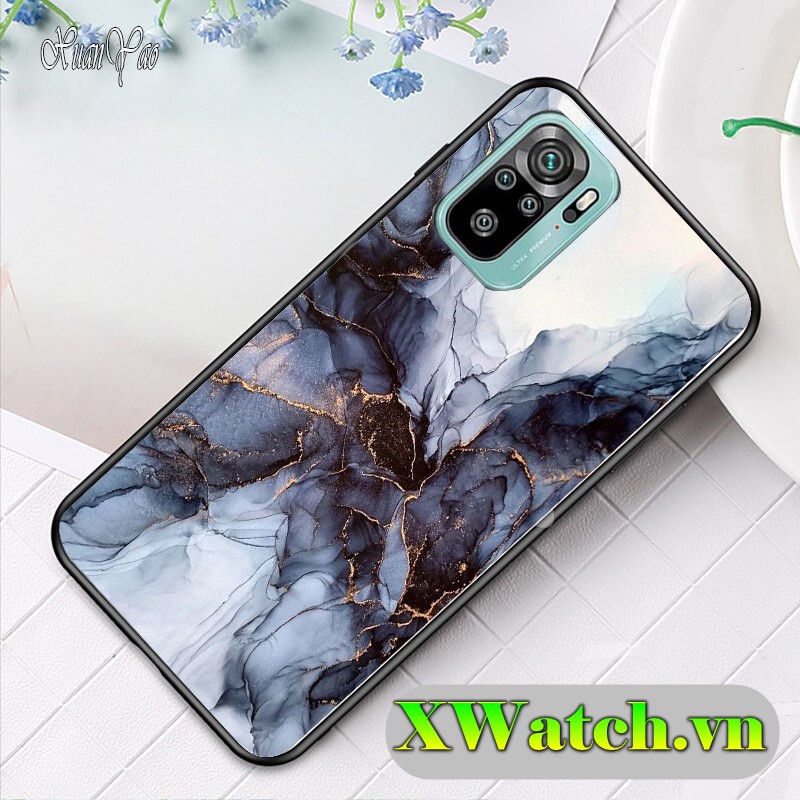 Ốp lưng phủ bóng Xiaomi Note 11 Mi 11T 11 lite Note 10 5G Note 10 pro K40 pro Poco F3 Poco X3 X3 Pro họa tiết Vân Đá