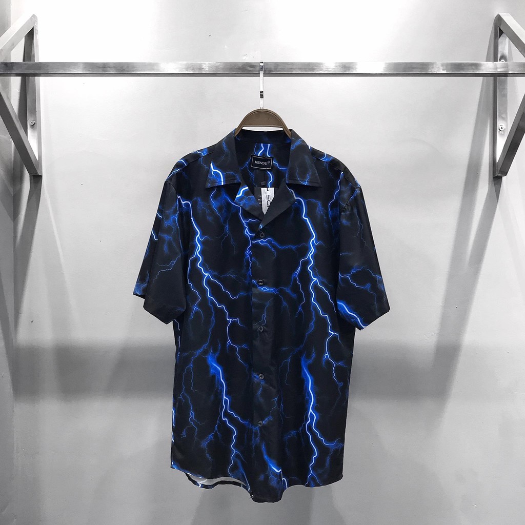 Sơ Mi Unisex Tay Lỡ - Áo Somi Sấm Sét Xanh - Thời Trang Unisex AnAn - SM7 | BigBuy360 - bigbuy360.vn