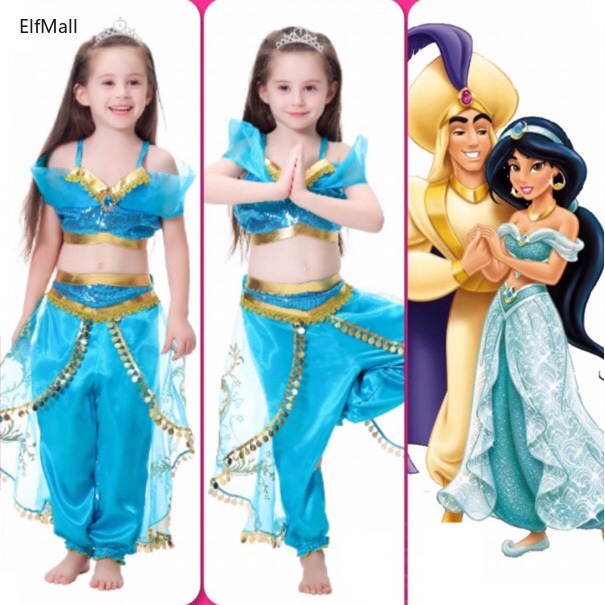 Bộ Quần áo Công Chúa Jasmine Trong Phim Aladdin Và Cây đèn Thần 3-11 Năm