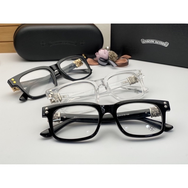 Gọng kính cận  Chrome hearts cao cấp, mắt kinh vuông màu sắc thời trang nam nữ