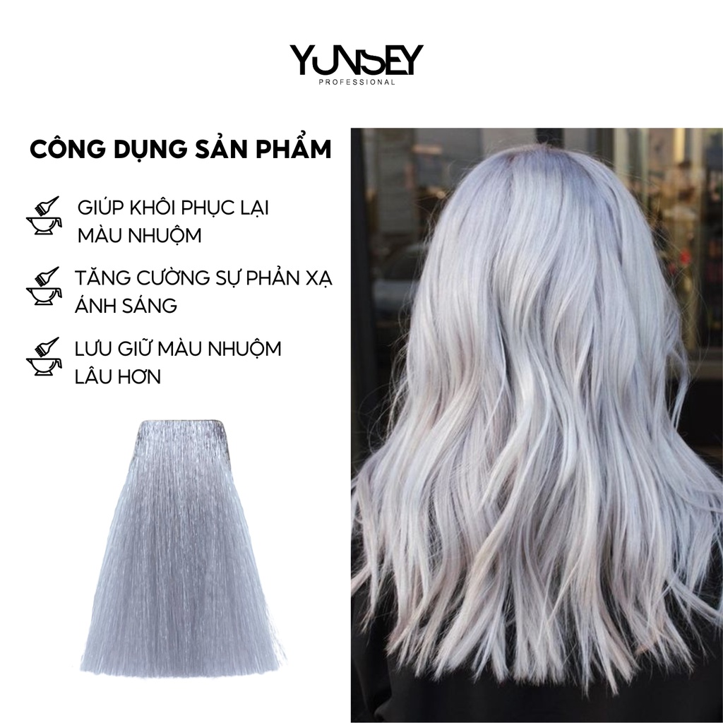 Kem nhuộm dưỡng tóc màu Bạch Kim Silver Color Mask Yunsey 200ml