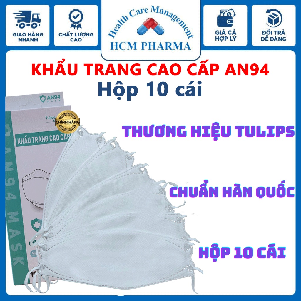 Khẩu trang kf94 hàn quốc EUMASK 4 lớp màu trắng 1 gói 10 cái HCM20