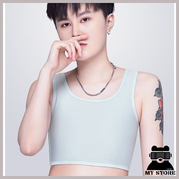 Áo nịt ngực ba lỗ ngắn lửng gài hông có viền dành cho Tomboy, Trans, Lesbian, SB