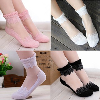 Vớ cao cổ viền ren dễ thương cho nữ