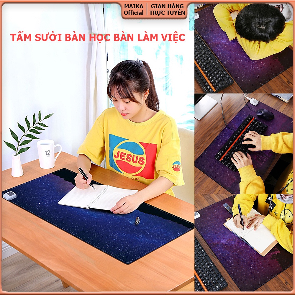 Tấm Lót Chuột Sưởi Ấm Bàn Học, Bàn Làm Việc Cao Cấp. Tấm Sưởi / Thảm Sưởi Kiêm Miếng Di Chuột. Chống Thấm, Làm Ấm Chỉ 8s