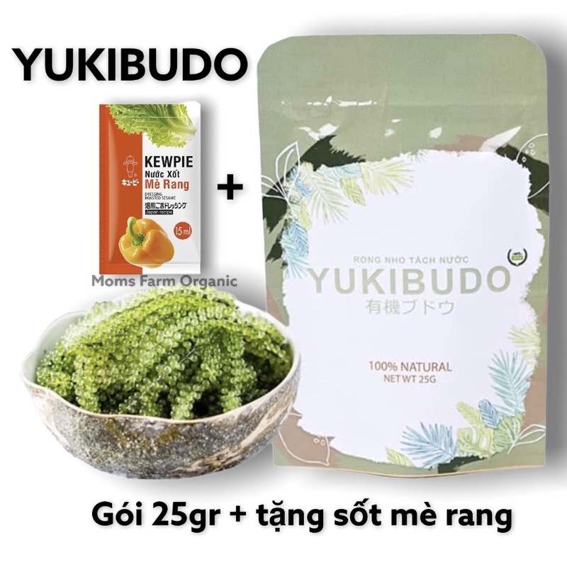 [Rẻ Vô Địch] Rong nho tách nước YuKiBuDo - 1 Gói lẻ 25gr + Tặng kèm nước chấm mè rang
