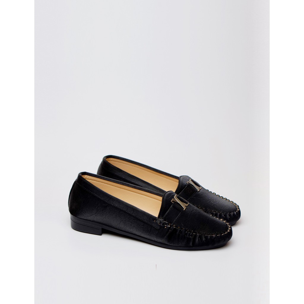 GIÀY MỌI MOCCASIN ĐEN X DA NHĂN CM002BG | BigBuy360 - bigbuy360.vn