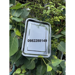 Khay inox cạn 2cm dùng đựng thức ăn,bưng bê nhiều kích thước.