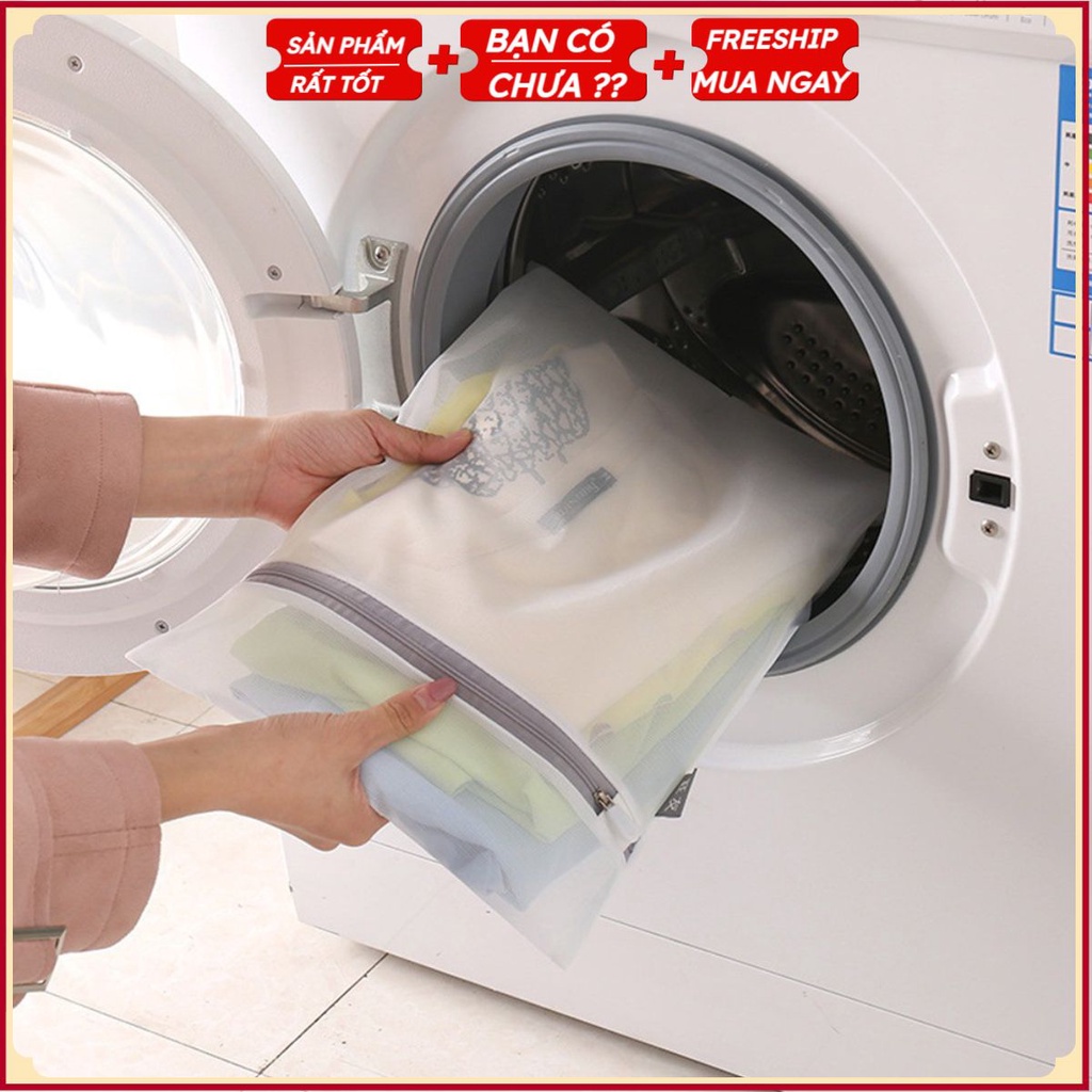 Túi Lưới Đựng Quần Áo Cho Máy Giặt HÀNG DÀY G7 - Bảo Vệ Đồ Lót Trong Máy Giặt (Khóa Màu Xám)