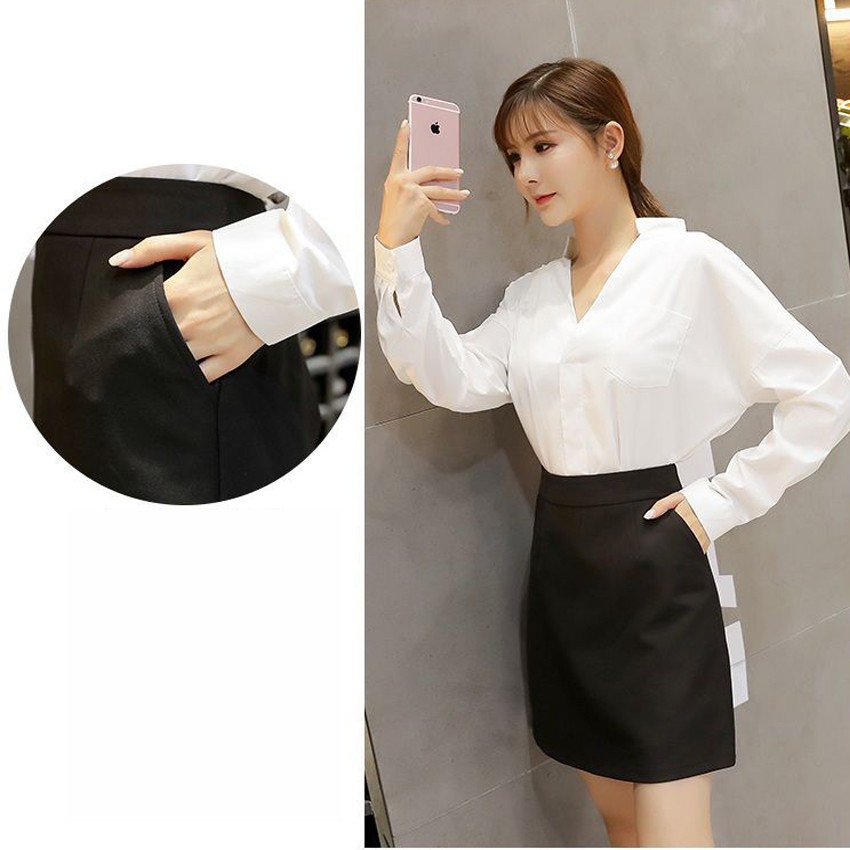 Chân Váy Chữ A, Chân Váy Nữ Ngắn Lưng Cao Túi Bên Hông Màu Đen Dễ Phối Đồ Thời Trang Cho Nữ.( Có Lót Quần ) | BigBuy360 - bigbuy360.vn