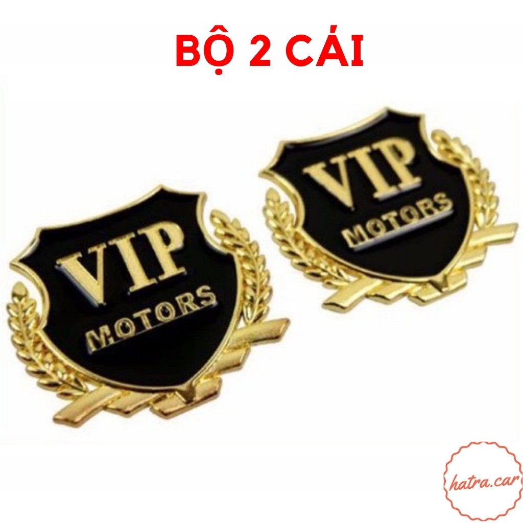 Logo VIP Motors Kim Loại Dán Ô Tô - Bộ 2 cái làm đẹp xe