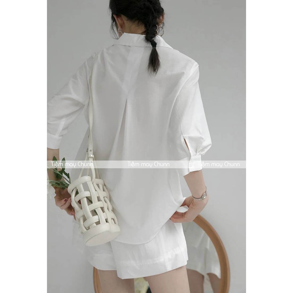 CHUNN Set sơmi cổ xoắn mix quần đùi ( SET001) | BigBuy360 - bigbuy360.vn