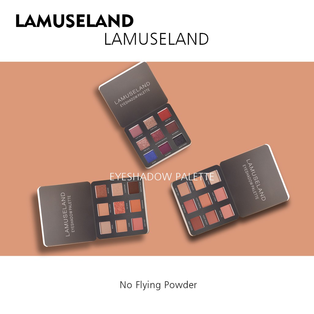 Bảng phấn mắt LAMUSELAND LA33 33gx2 9 màu không thấm nước ánh ngọc trai mịn màng | BigBuy360 - bigbuy360.vn